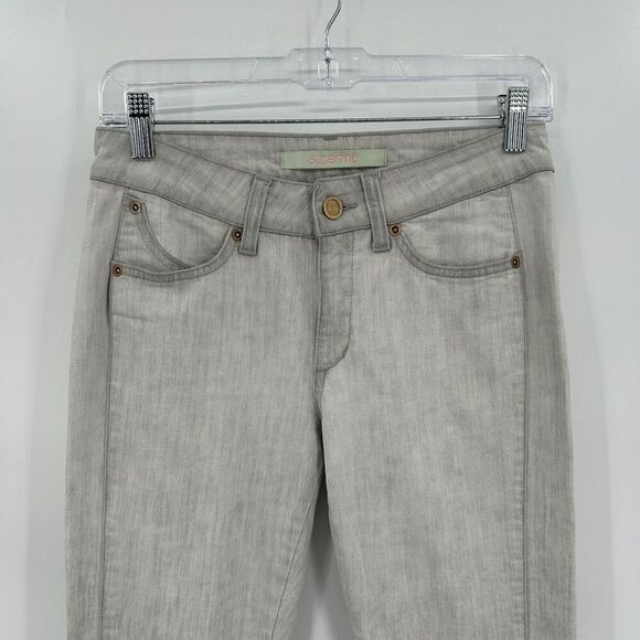 SUPERFINE Women's Light Gray Mid Rise Skinny Jeans Denim Size 26 - Picture 3 of 8